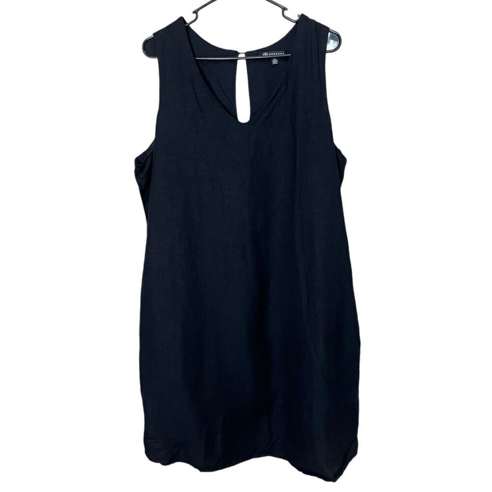 Versona Linen Blend Black Knee Length‎ Dress Size XL